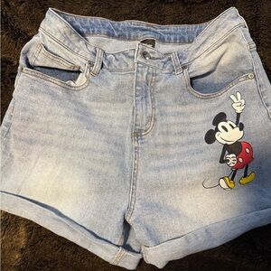 Disney Mom Jean Shorts with Mickey Mouse